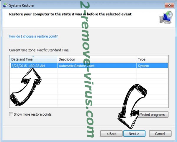 .lezp files virus - restore point