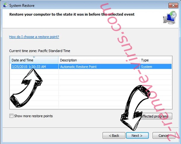 .ielock Files Ransomware - restore point