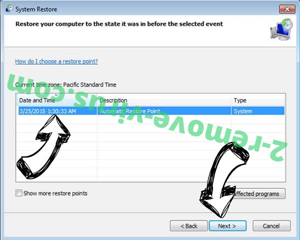 .Professeur extension virus - restore point