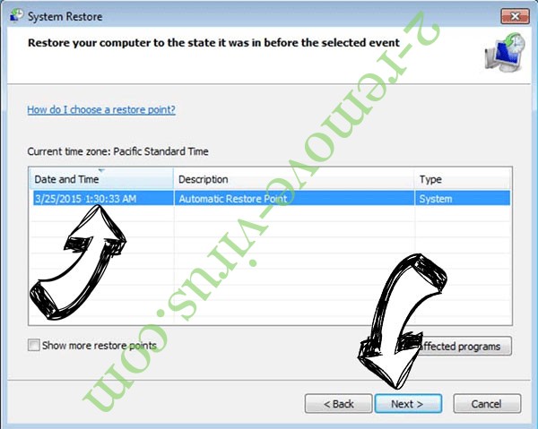 QSCX Ransomware - restore point