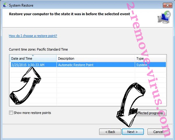 .Dalle extension virus - restore point