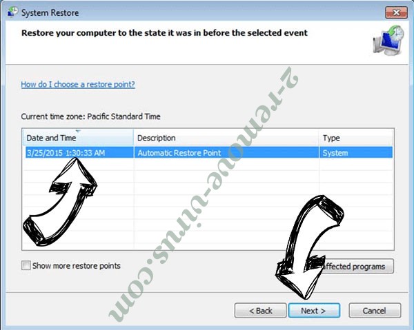 Lloo Ransomware - restore point