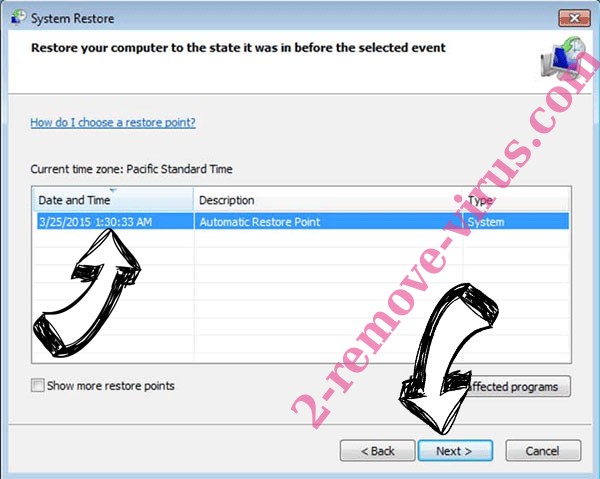 .Zzla file ransomware - restore point