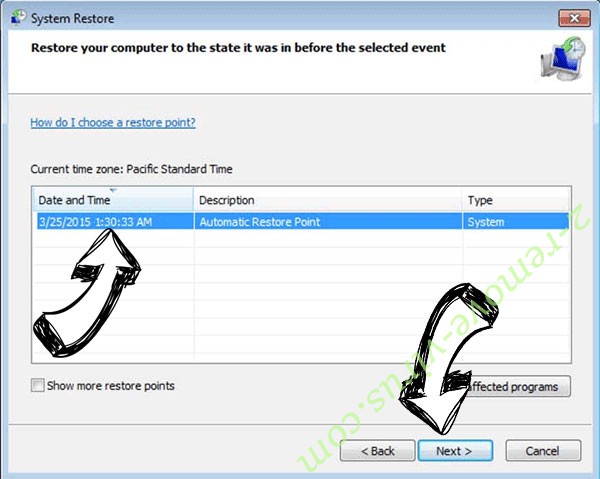 .ebal file virus - restore point