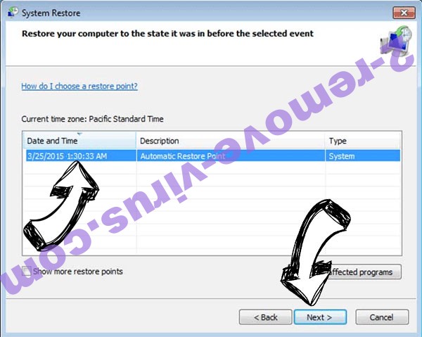 TCYO Ransomware - restore point