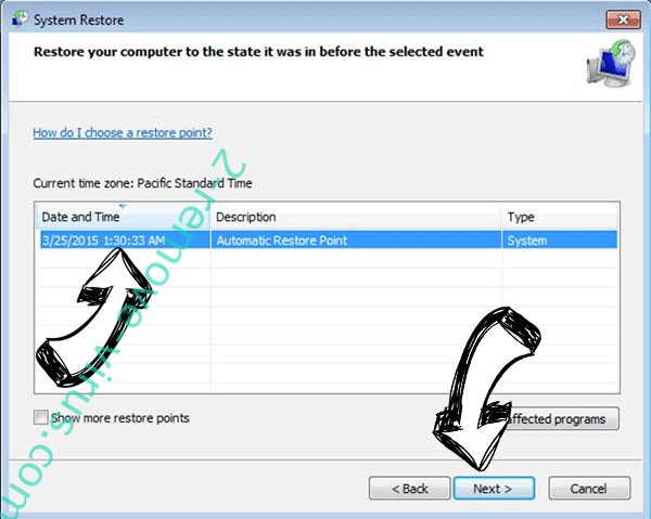 Payfast Ransomware - restore point