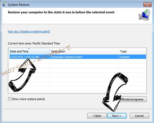 Zanubis Trojan - restore point