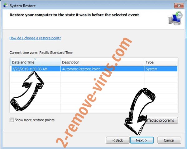 Baseus virus - restore point