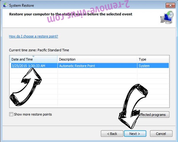 .Angus file virus - restore point