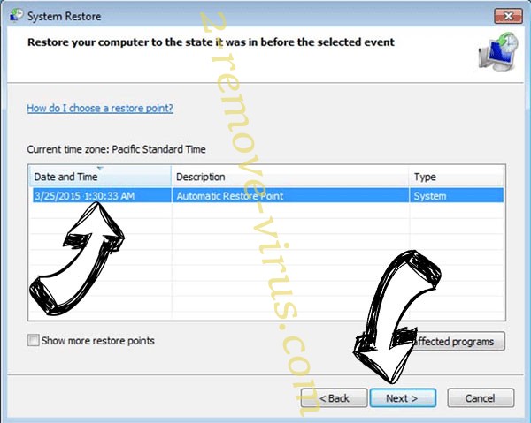 Ttwq Ransomware - restore point