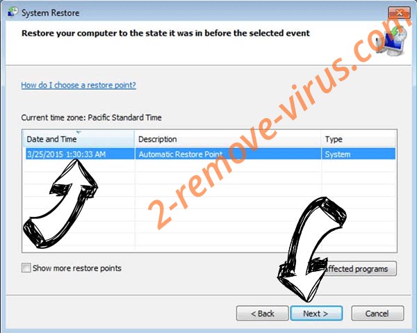 Potato Ransomware - restore point