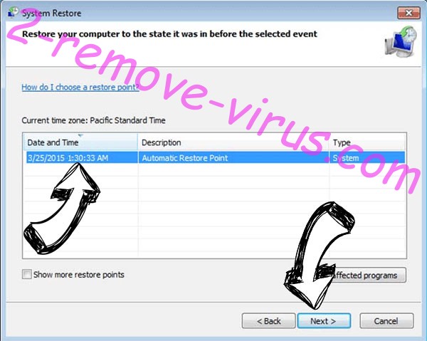 .Energy file ransomware - restore point