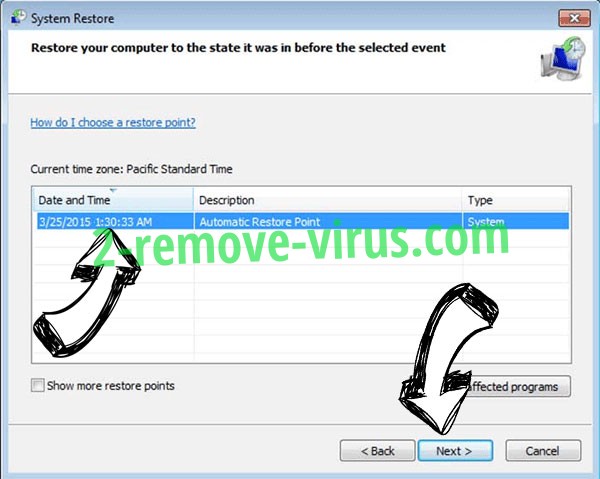 .Thor File Virus - restore point