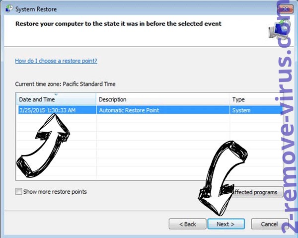 .Powd Ransomware - restore point