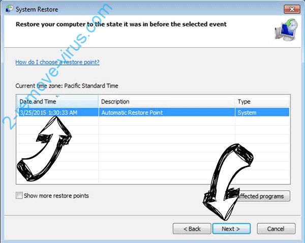 .Connect file virus - restore point