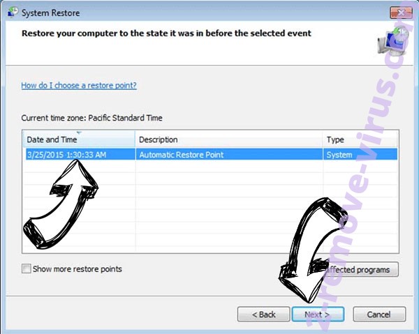 Newexploit Ransomware - restore point