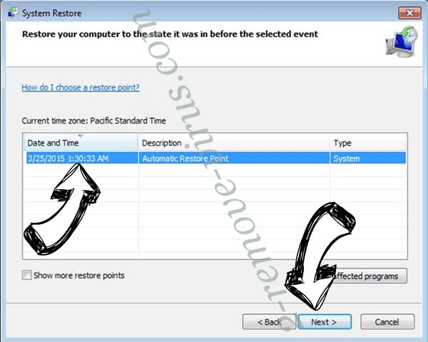 .Nsemad file Ransomware - restore point