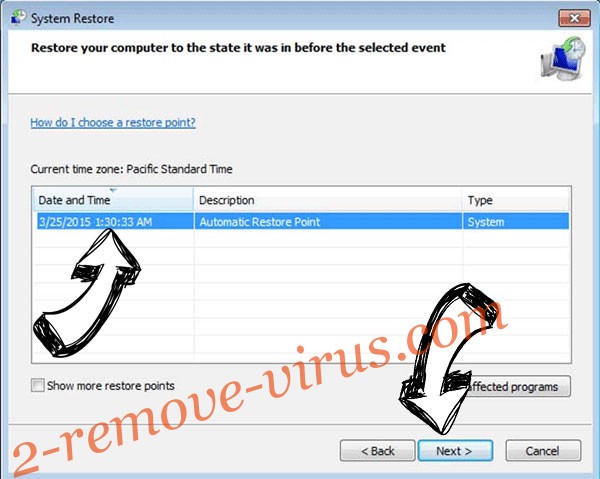 .MZRevenge extension ransomware - restore point