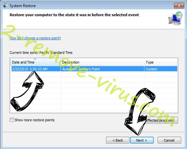 Snc ransomware - restore point