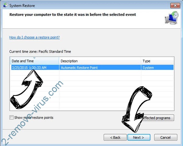 .abc Extension virus - restore point