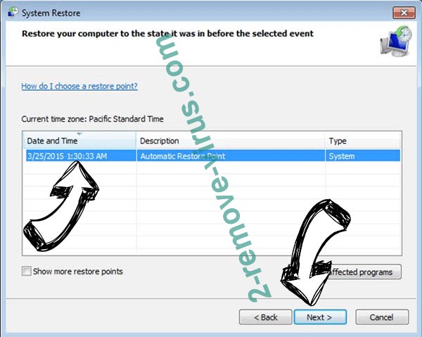 Acessd Ransomware - restore point