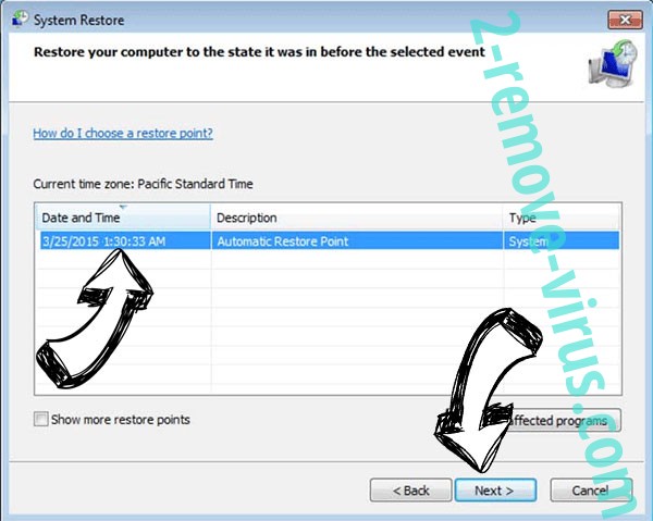 .hor extension virus - restore point