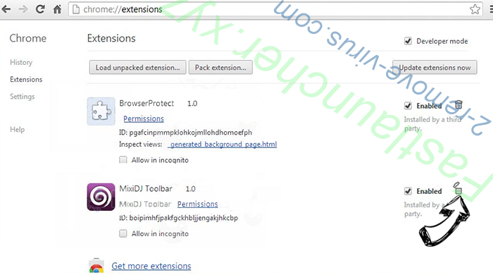 Mywebs.pro Chrome extensions remove