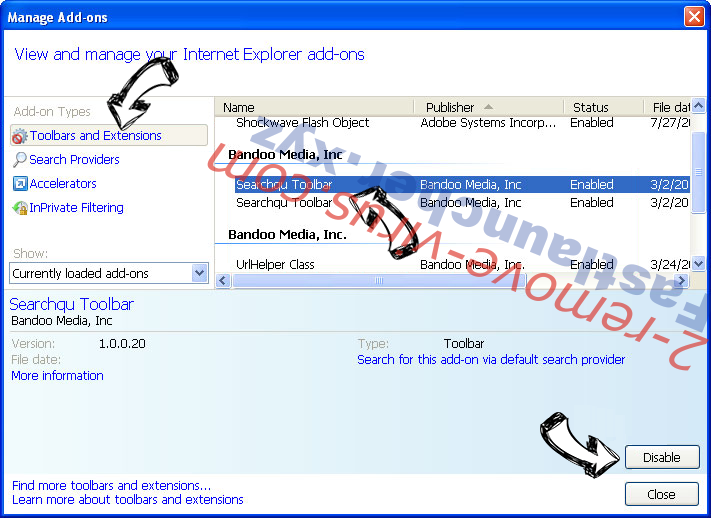 Search.searchfaa.com IE toolbars and extensions