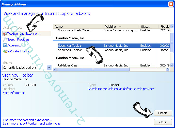 UpSearches IE toolbars and extensions