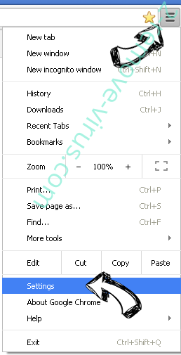 Search.parcelfindertab.com Chrome menu