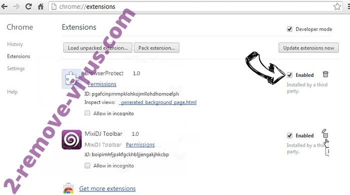 Searchpage.com Virus Chrome extensions disable