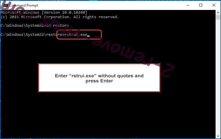 Delete Blankpage4.ru - command prompt restore execute