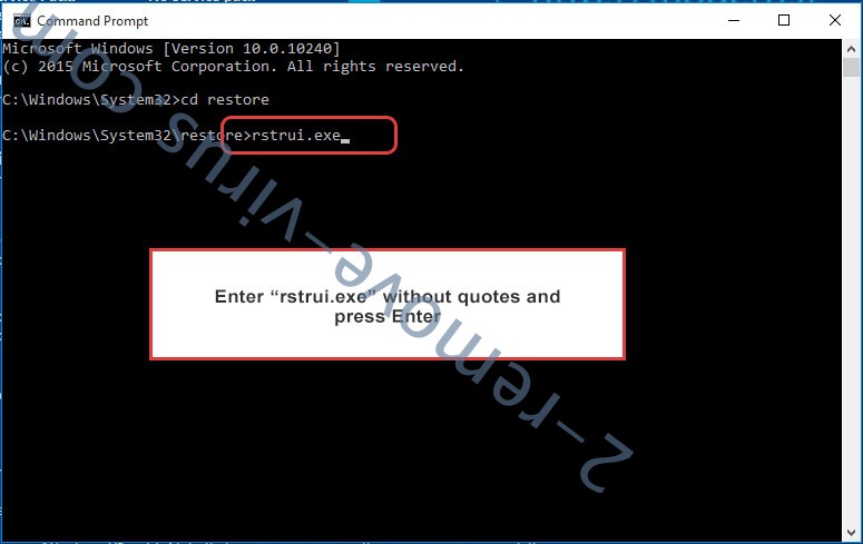 Delete FairWare - command prompt restore execute