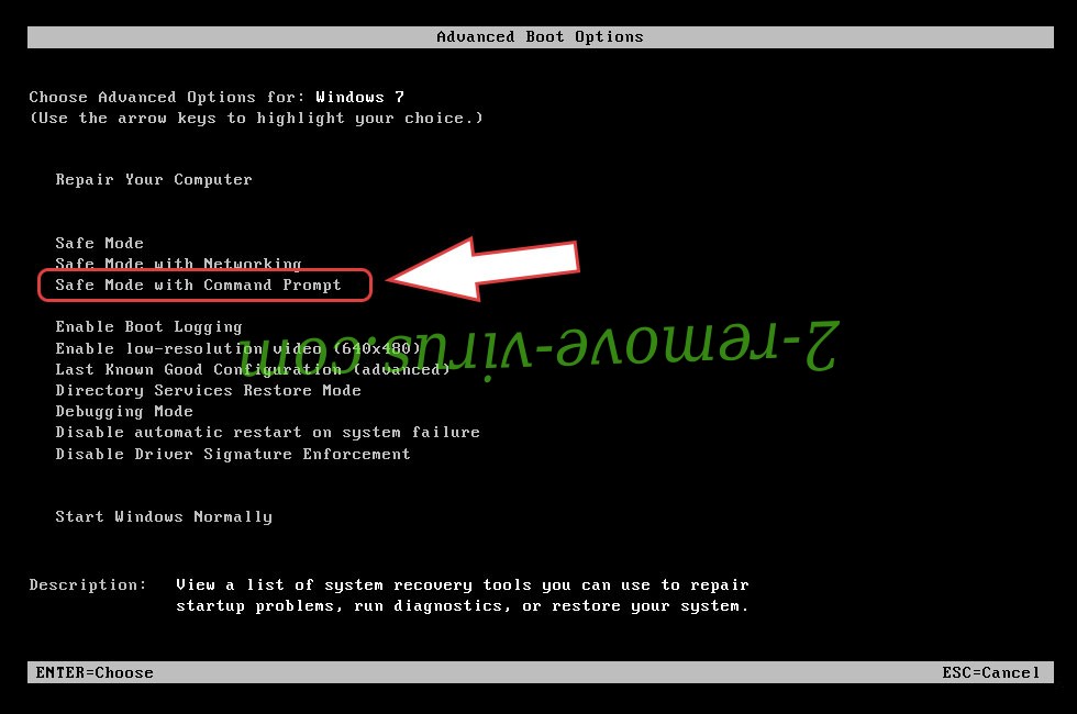 Remove .nesa extension virus - boot options