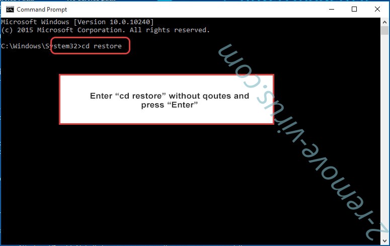 Uninstall .Efdc file virus - command prompt restore