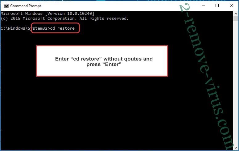 Uninstall Flyper Locker Virus - command prompt restore