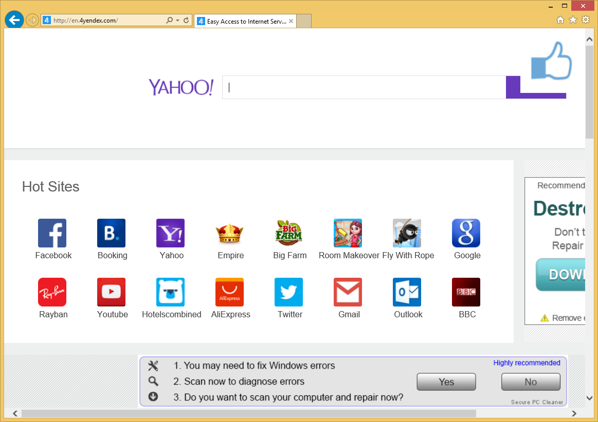 Rimuovere 4yendex.com