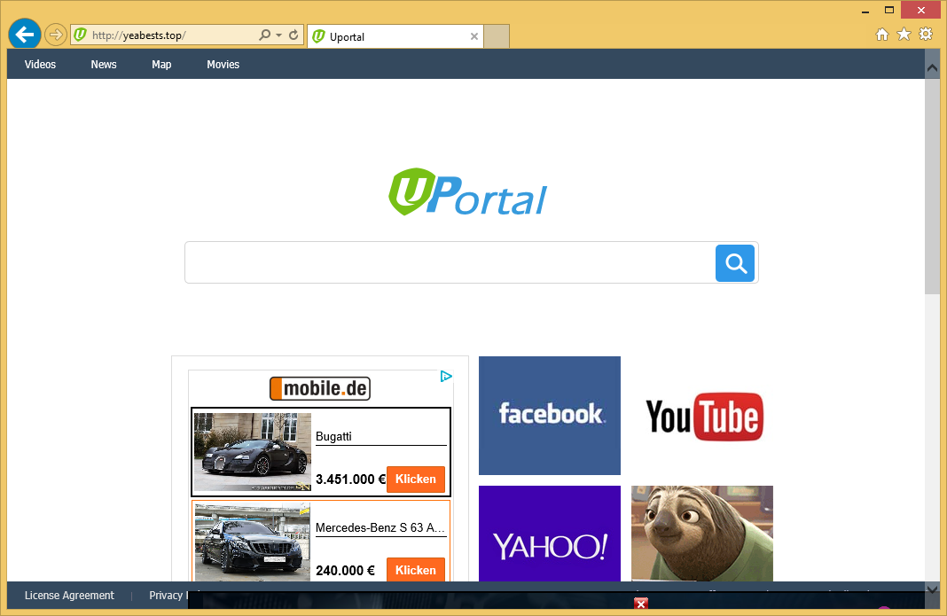 Rimuovere Yeabests.top