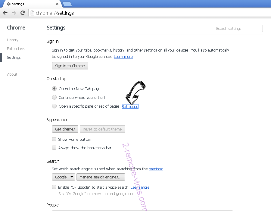 Searchbewst2016.com Chrome settings