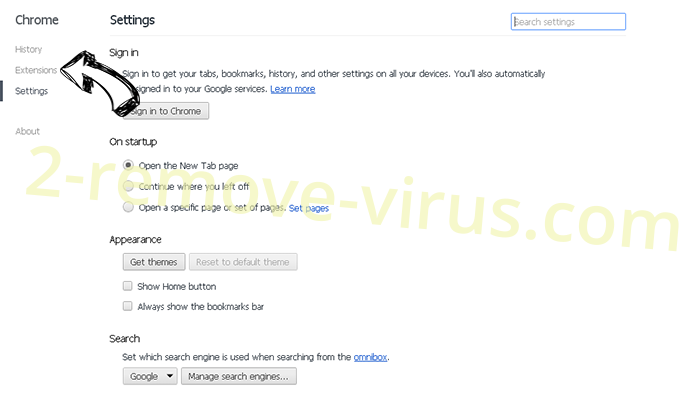 VPNTop Adware Chrome settings