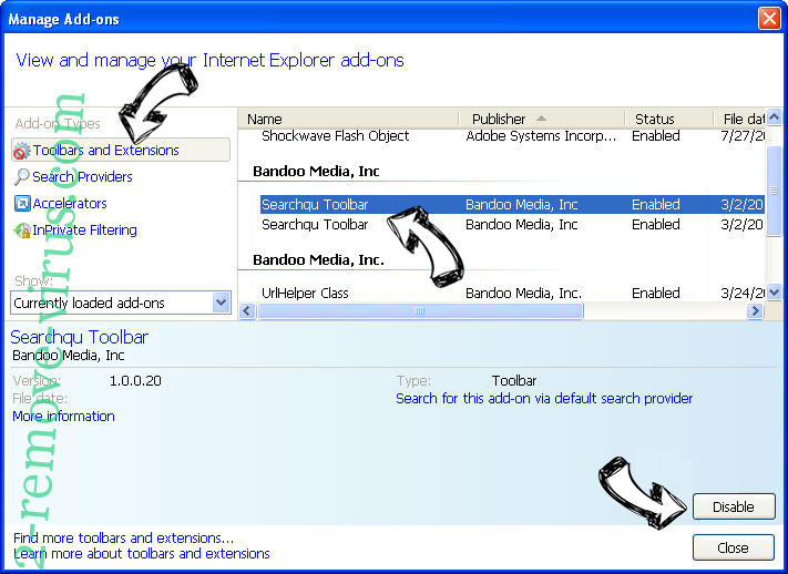 VPNTop Adware IE toolbars and extensions