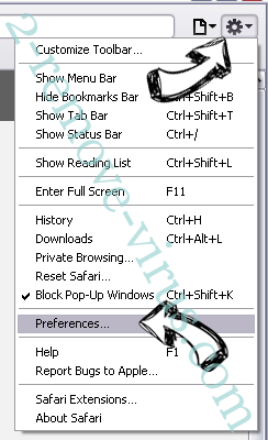 Chromium virus Safari menu