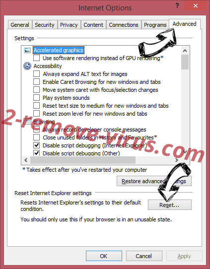 PC Support Center Adware IE reset browser