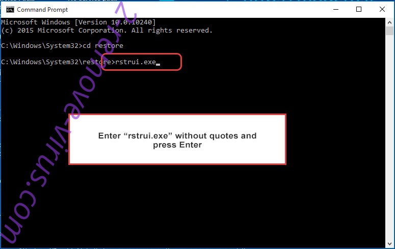 Delete Multifunctional Virobot malware - command prompt restore execute