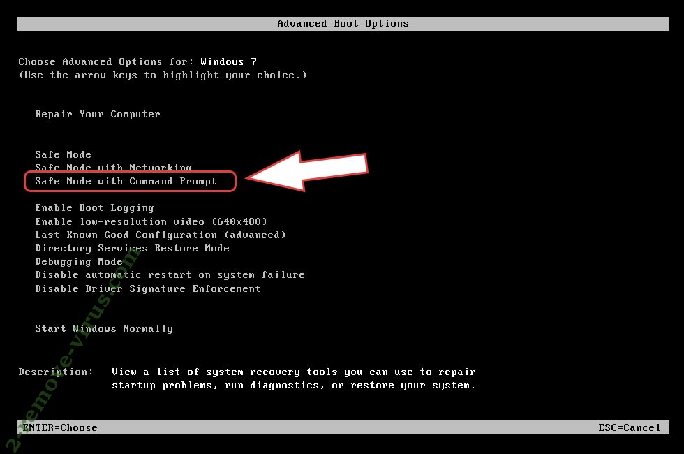 Remove Tarmac malware - boot options