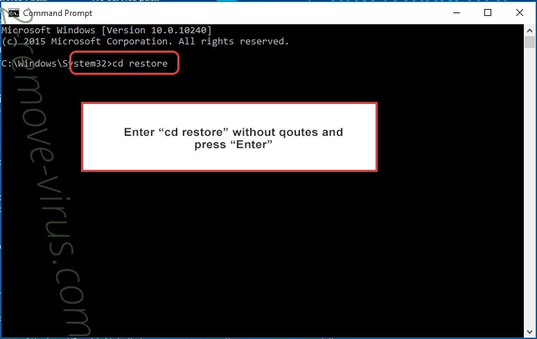 Uninstall Multifunctional Virobot malware - command prompt restore