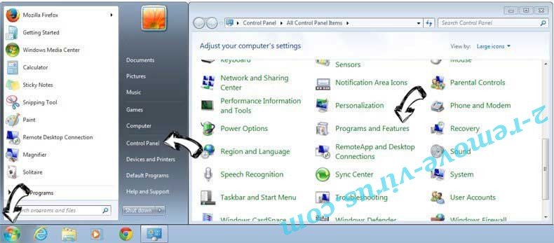 Uninstall PC Support Center Adware from Windows 7