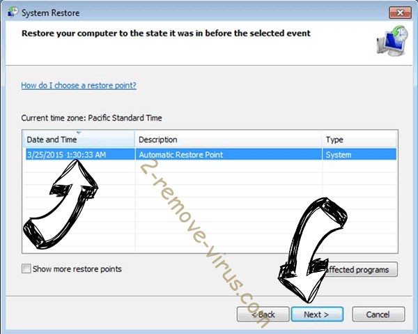 Trojan:JS/Cryxos - restore point