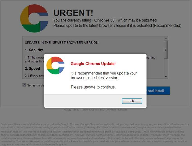 Fake Chrome Virus