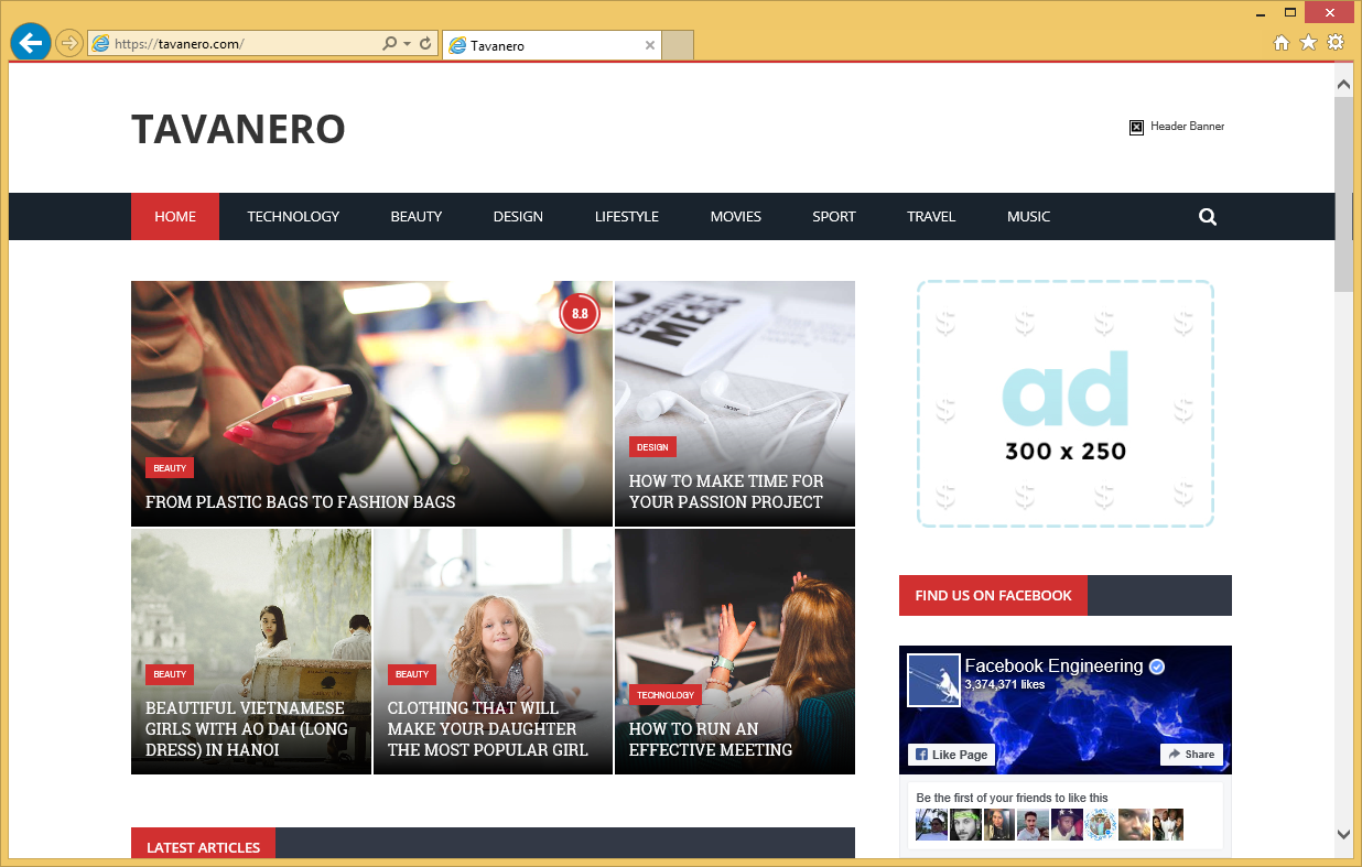 Rimuovere Tavanero.com